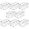 mDesign Deep Plastic Bathroom Storage Box with Lid/Handles, 8 Pack